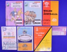 Australian Connection inc signed Rugby Programmes etc (7): RWC 1991 Australia v Wales and v