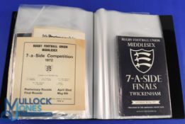 1952-2011 Inc, Middlesex Sevens Rugby Programmes (60+): Mostly with the iconic, standard, navy-