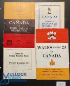 1962 Canada in Wales Rugby Programmes (4): v E Vale & Newbridge, Bridgend & Maesteg, Western