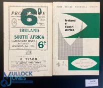 1951 & 1960 Ireland v South Africa Rugby Programmes (2): First visit for 20 years and the follow