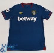 West Ham United FC Away Football Shirt 2018-2019 #20 Yarmolenko Size Large Umbro Betway