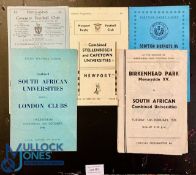 1956 S African Universities in the UK Rugby Programmes (5): Two visits, in the spring v Coventry,