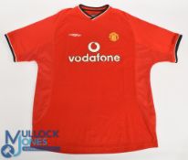 Manchester United FC Home Football Shirt 2000-2002 Size XL Umbro Vodafone, some bobbles