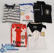 Five items of British Sports Club Clothing - Newcastle Emlyn FC Jacket Size Medium, Areley Kings