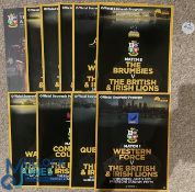 2013 British & I Lions in NZ Rugby Programmes (10): Full set, large & glossy, plus the Baabaas clash