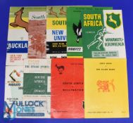 1965 S Africa in NZ Rugby Programmes (9): v Wellington, Otago, Manawatu/Horow, Taranaki, Waikato,
