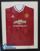 A framed & signed Manchester United FC Home Football Shirt 2014-2015 Adidas Chevrolet signed by