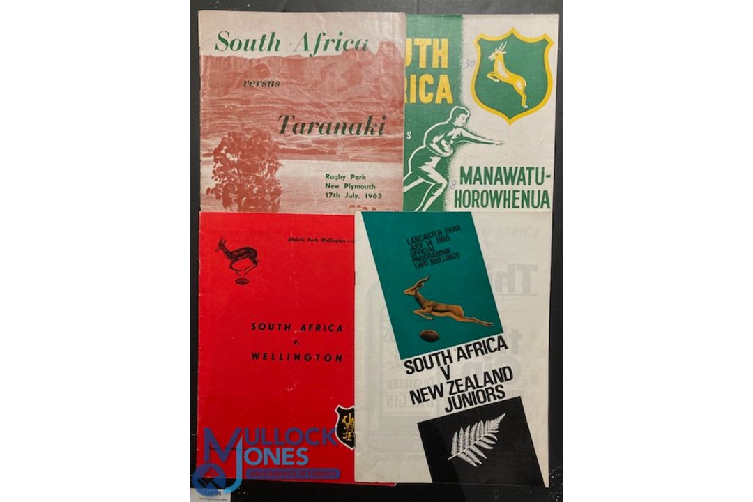 1965 S Africa in New Zealand Rugby Programmes (4): v Wellington, Manawatu-Horowhenua, NZ Juniors &