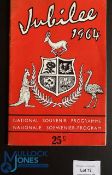 1964 S African Rugby Board Jubilee Rugby Programme: The familiar 42pp scarlet national souvenir