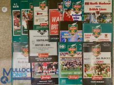 1993 British & I Lions in NZ Rugby Programmes (13): Full set, mostly large & detailed inc Colin
