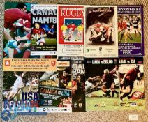 1993-2014 Canada, USA etc Rugby Programmes (10): Canada v Australia 1993, v France 1994, v USA 1995,