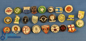 Twenty-six mainly non-league football enamel pin badges