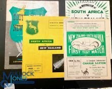 1956 New Zealand v S Africa Test Rugby Programmes (4): All four tests issues from this famous