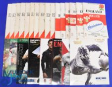 1960-2016 England v Wales Rugby programmes (c.40): 1960-68 inc, 72-94 inc & 98, 2006-10 inc, 2011
