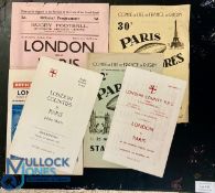 1949-1970 London v Paris Rugby Programmes (6): Annual fixture with the issues of 1949 & 1970 (both