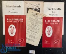 1954-62 Blackheath Rugby Programmes (6): Homes v Northampton, Milan, L Scottish (no cover),