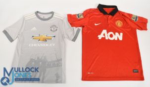 Two Manchester United FC Football Shirts 2017-2018 3rd Kit Size 13-14 Yrs Adidas Chevrolet, some