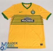 Celtic FC Away Football Shirt 2013-2014 Size Large Nike Magners Yellow (G)
