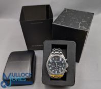 Emporio Armani Men’s Watch Stainless steel and strap with black face and dials comes in original