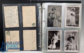 Postcard Album: Music Hall Actors, Actresses, Opera Singers, Theatre - to include a signed Isabel