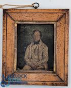 Victorian oil on tin portrait painting, depicting a young gent, in a good period frame size #21.