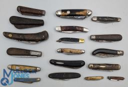 Vintage Penknives: a good, assorted period collection, some in need of cleaning or repair (#18).