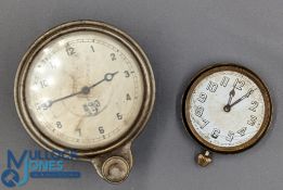 Two Vintage Car Dashboard Clocks: to include a classic car Smiths clock - this winds and ticks, plus