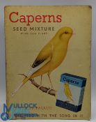 Period Caperns Seed Mixture Canary Bird Card Shop Advertising: good-looking sign for Caperns Seed