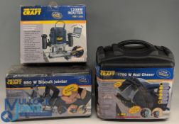 3x Power Craft Power Tools, all cased to include a Biscuit jointer 850W unopened, wall chaser W1700,