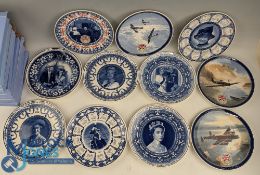Wedgwood Collectors plates: 11 boxed plates of 3x 60-year anniversary VE Day, 8 x British Royality