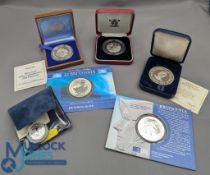 Selection of Silver 925 Commemorative Coins to include 1944-1994 Proof D-Day 50p, 1995 Alderney £1