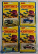 Matchbox Superfast Carded Diecast Cars Issued in 1976 No 1 Silver Streak, No IX Flamin Manta, No X