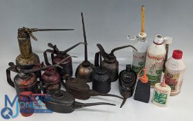 Vintage Oil Can Automobile Oil bottles: to include makers of Wesco, a plastic bottle of Esso, BP