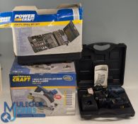 3x Power Craft Tools and Accessories, all cased lots to include a rechargeable drill PCC 1800, PC