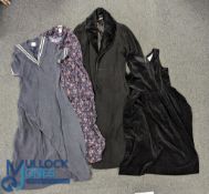 Vintage Laura Ashley Clothing: a good lot to include a navy silk sailors dress, size 12, a black