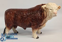 A large Melba Ware ceramic figure of a Herefordshire Bull. Approx height 25cm