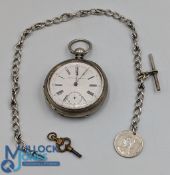 Helvetia Watch Co pocket watch: non-runner - in a nickel case with a good silver hallmarked and a