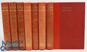 Seven Hunting Period Hardback Books - Mr Sponge’s Sporting Tour 1899 x2, Plain or Piglets? 1900
