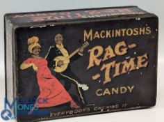 Vintage scarce Mackintosh Advertising Tin: Mackintosh's Rag-Time Candy 'Everybody's Chewing It',