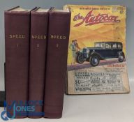 Motor Racing: Three Speed Magazines -June 1935 - April 1939 bound volumes, well bound - no covers on