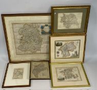 6x Antique Maps: Morden map of Shropshire 1695, in good condition, all framed and glazed - including