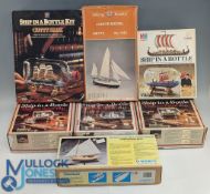 Collection of Ship in the Bottle Kits MB Hobbies Viking Ship, Cutty Sark, 3 Authentic Model Kits