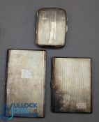 3x Period silver hallmarked Cigarette Cases: to include 2x good Walker & Hall boxes from Sheffield