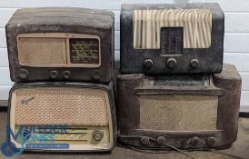 4x Bakelite old valve radios: Philips, Murphy, Ferguson Cossar. All untested, sold for spares or