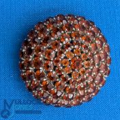 Vintage 1961 Christian Dior Brooch: domed with multi crystals – 4.5cm diameter, G