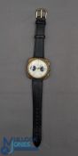 2009 Breitling Men’s Wrist Watch Gilt with silver face and black dials having leather strap