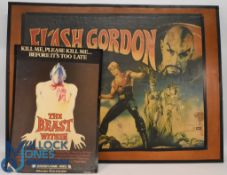 1980 Flash Gordon Film Poster: Mounted on Board 120 x 90cm together with 1982 The Beast Within70 x