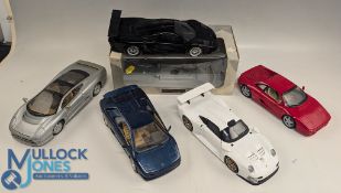 Selection of Large 1:18 Scale Diecast Cars UT Model BMW Z3 Coupe 2.8 boxed together with Porsche 911