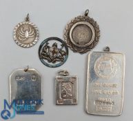 Silver Pennant Fobs – a mixture of necklaces hallmarked silver and sterling silver pennant 63g