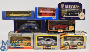 Large Scale Selection of Diecast Cars Burago Porsche 959 Raid, Porsche Carrera RS, Peugeot 405 Raid,